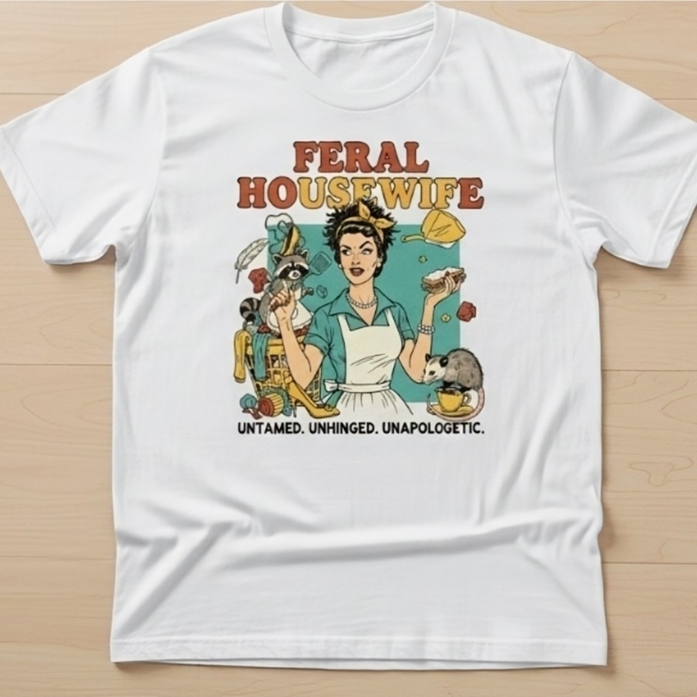 Feral Housewife Graphic Tee - White